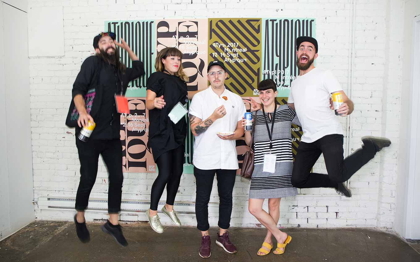 Étienne Aubert Bonn, Vanessa Duval, Emile Lord Ayotte, Audrey St-Laurent, and Alexandre Saumier Demers at Atypique After Dark.