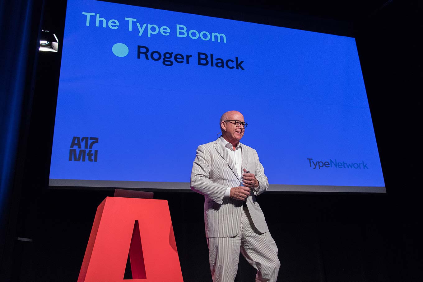 Roger Black presenting at ATypI 2017 Montreal