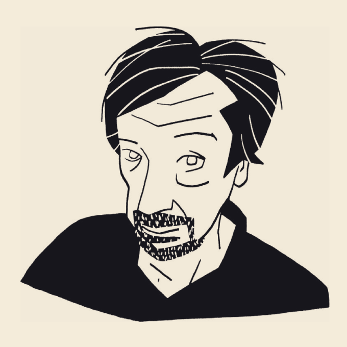 Portrait of David Berlow drawn by Cyrus Highsmith