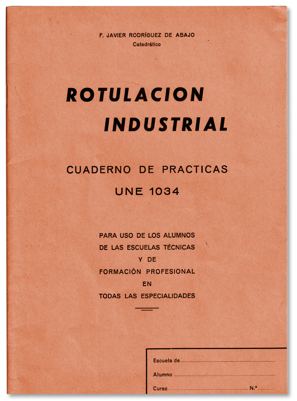 Image showing the cover for the technical calligraphy manual José Manuel Urós found in his archives.