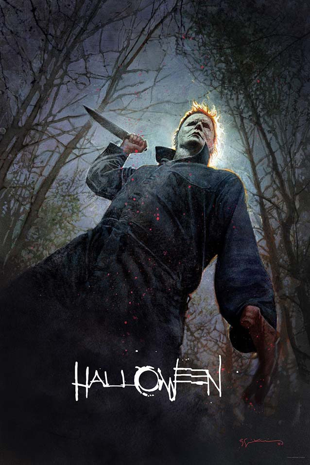 Bill Sienkiewicz’s illustrated character poster for Halloween