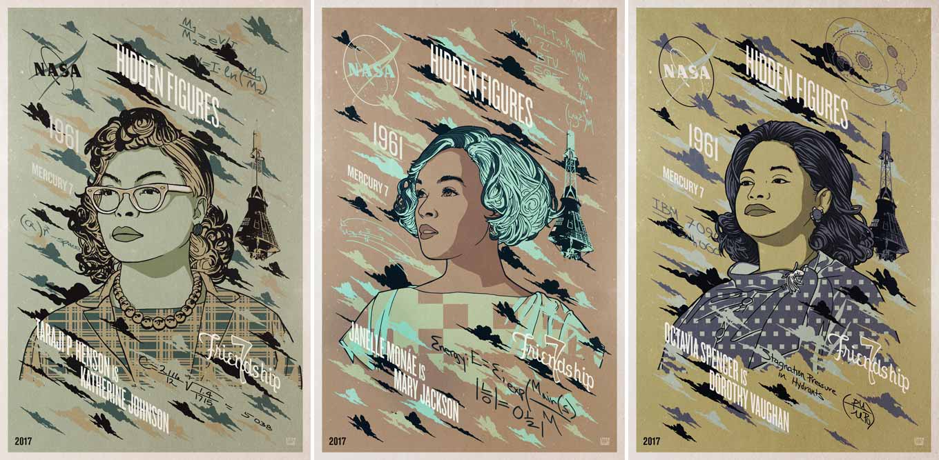 Film posters for Hidden Figures by Gravillis Inc.