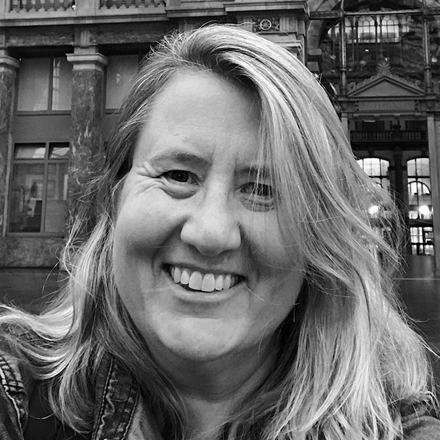 Black and white portrait of Jill Pichotta