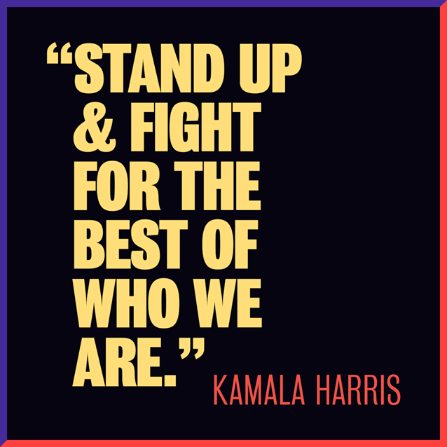 Social image with the slogan “Stand up and fight for the best of who we are.”