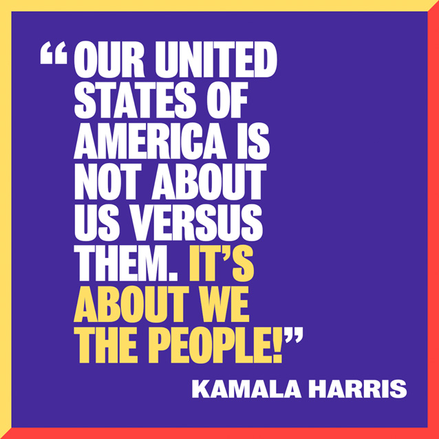 Social image with the slogan “Our United States of America is not about Us versus Them. It’s about We The People.”