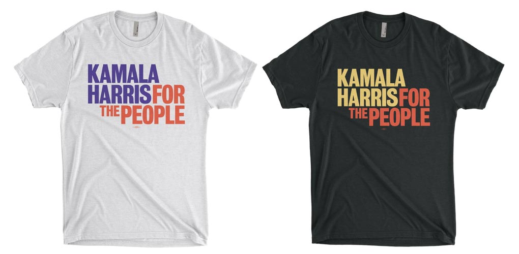 Kamala Harris: For the People white and black T-shirts