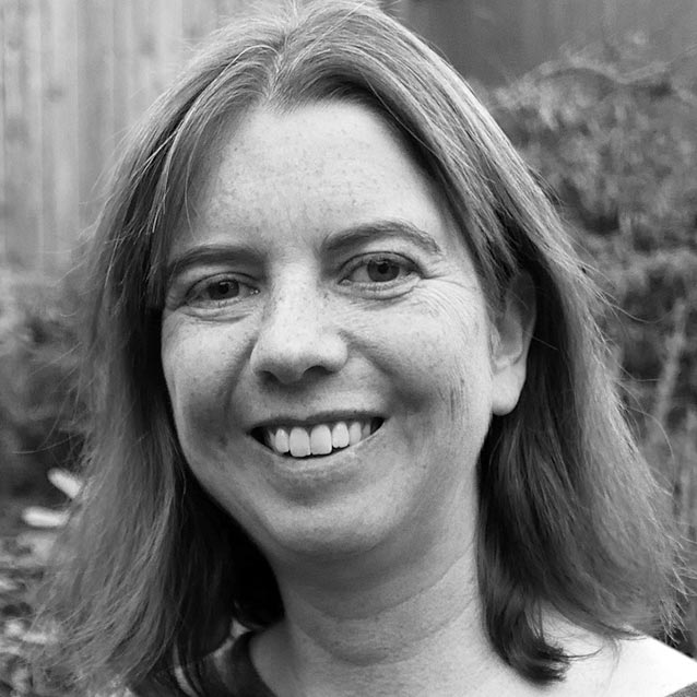 Black and white portrait of Michelle Perham