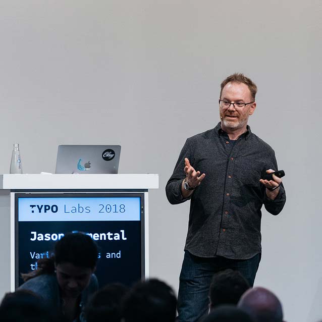 Jason Pamental presenting at TYPO Labs 2018