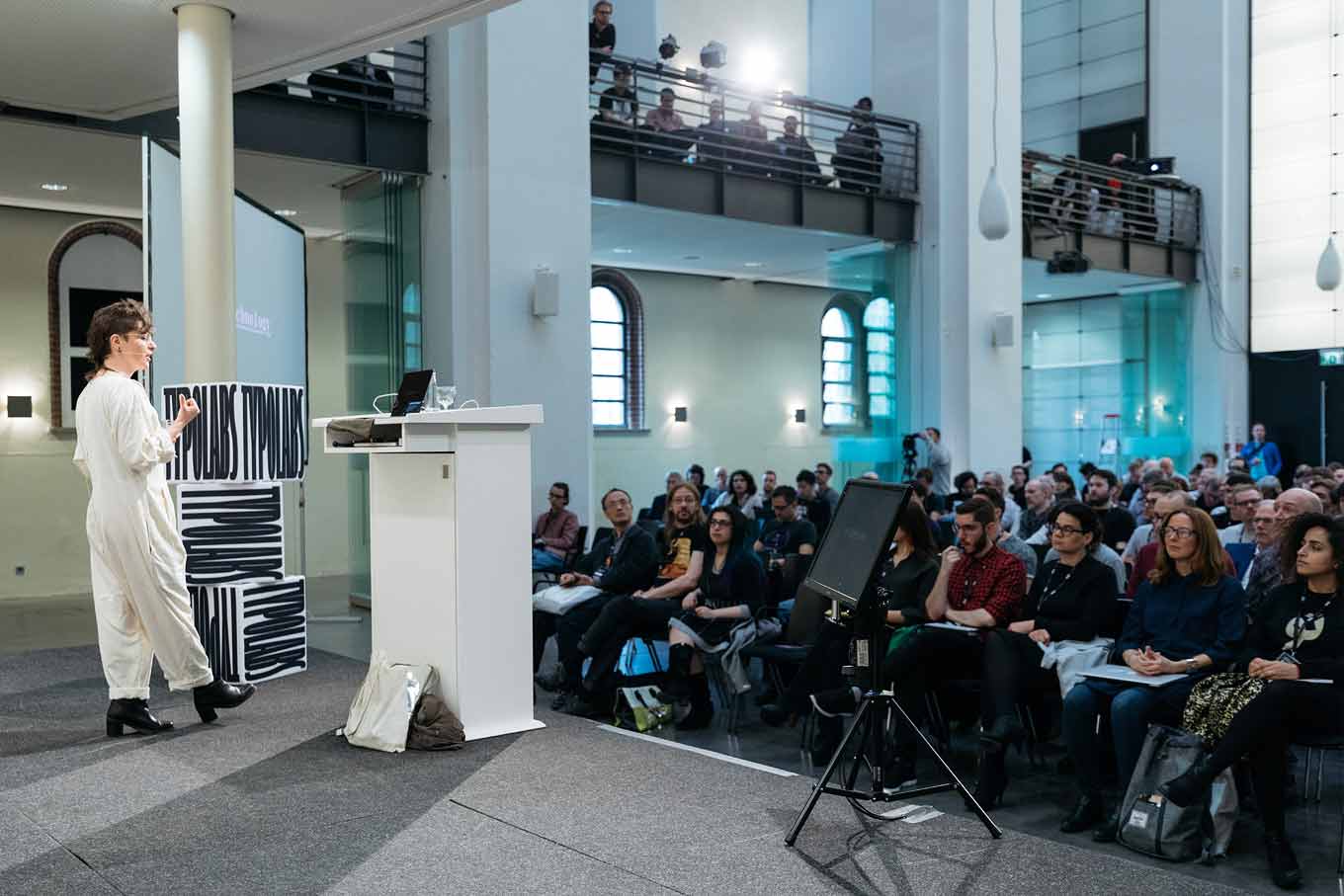 Ksenya Samarskaya presenting at TYPO Labs 2018.