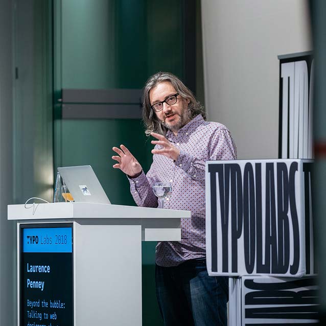 Laurence Penney presenting at TYPO Labs 2018