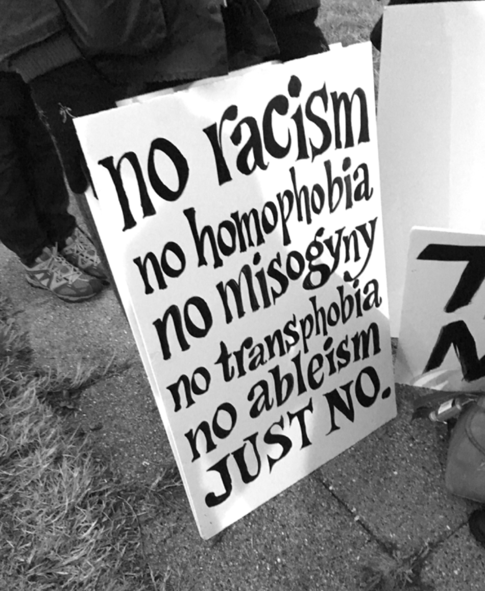 Women's march on Washington sign