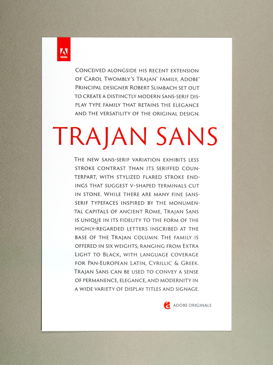 Trajan Sans Brochure